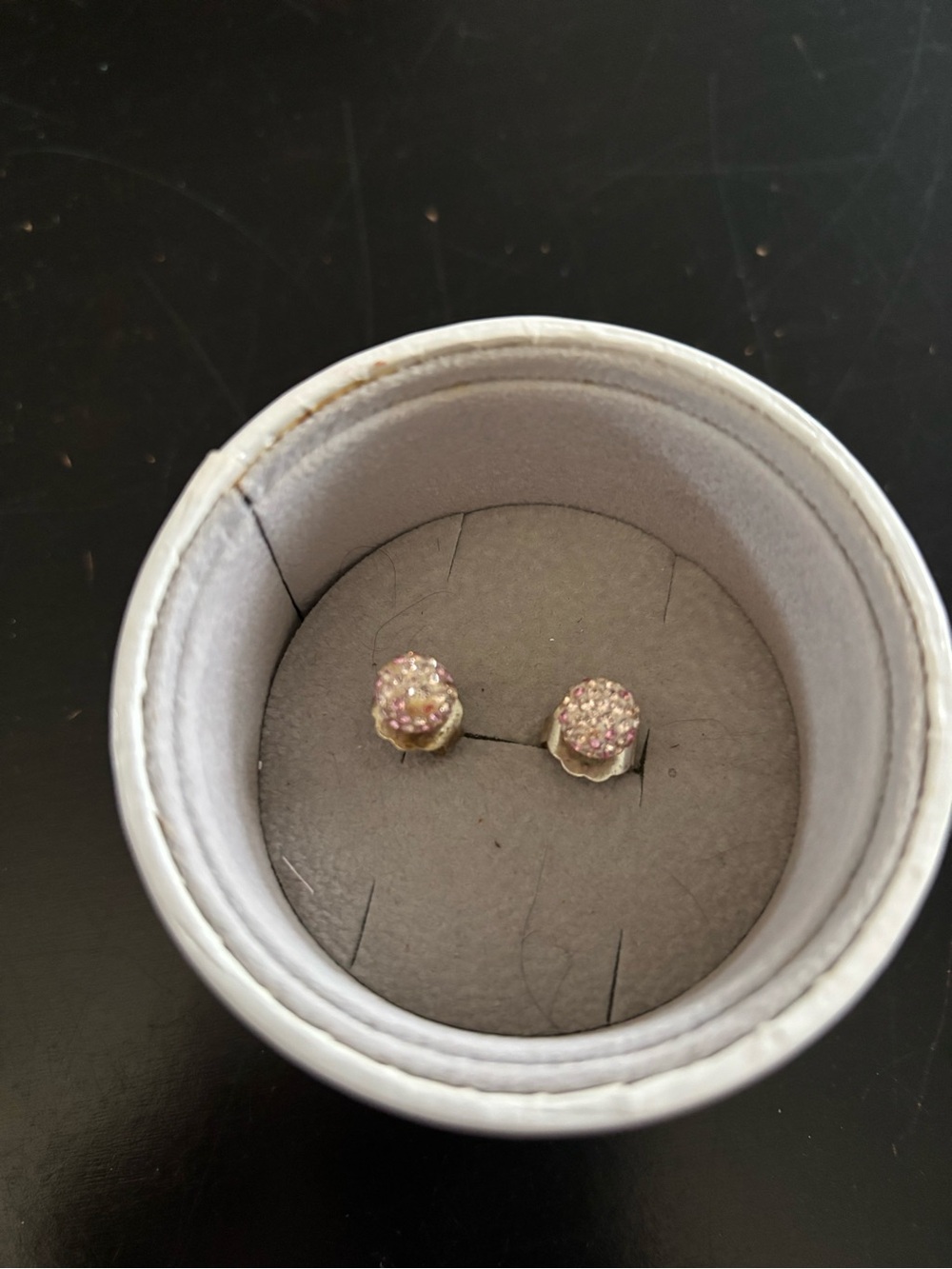 Gold-Tone Pink Crystal Pavé Stud Earrings